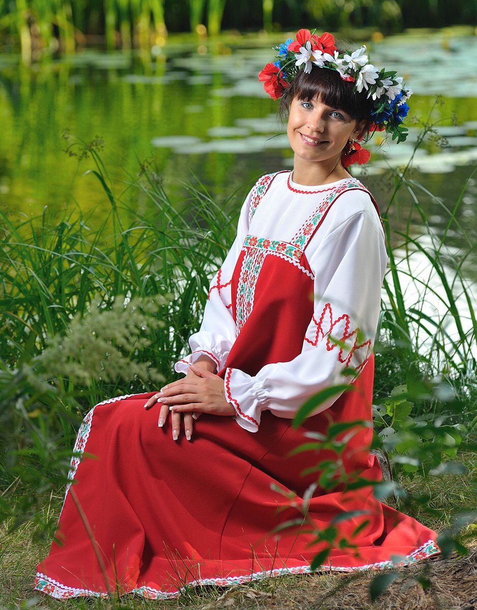 Beautiful girl Girls in Slavic costumes in Cebu